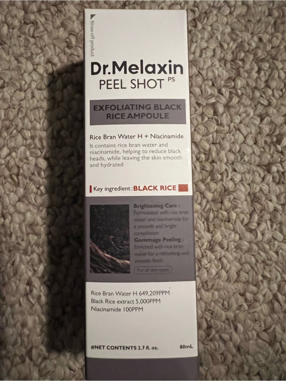 Peel Shot Exfoliating Black Rice Ampoule - White